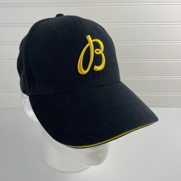 Breitling 1884 Hat Embroidered “B” Logo Navy Blue Cap Adjustable Leather Strap - Picture 1 of 8